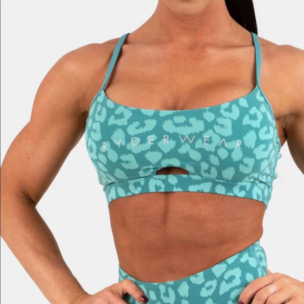 Animal Sports Bra-Leopard Teal S